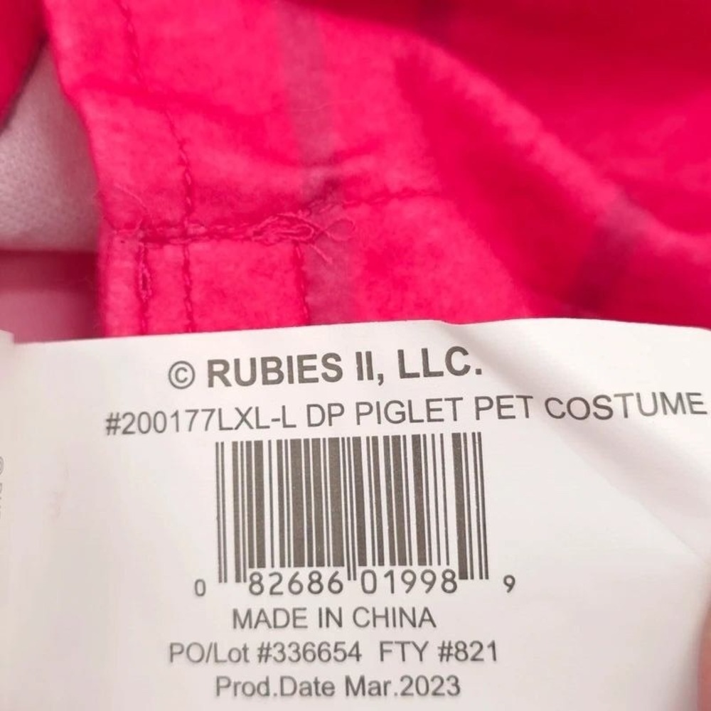 Disney Winnie the Pooh Piglet Pet Costume Rubies Pink Dog Outfit Large XL - Picture 9 of 9